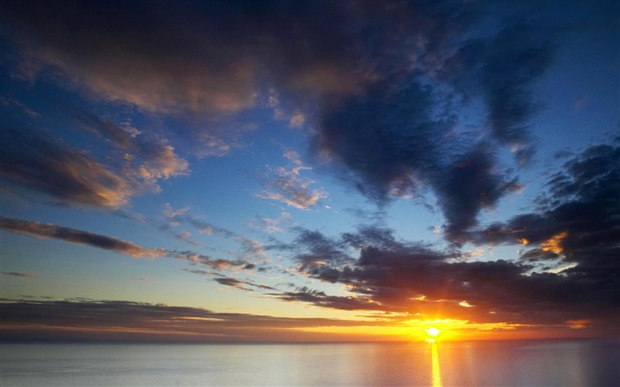 Nuages, ciel, mer, le lever du soleil Fonds d'écran, image
