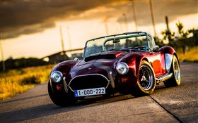 Cobra voiture classique au coucher du soleil HD Fonds d'écran