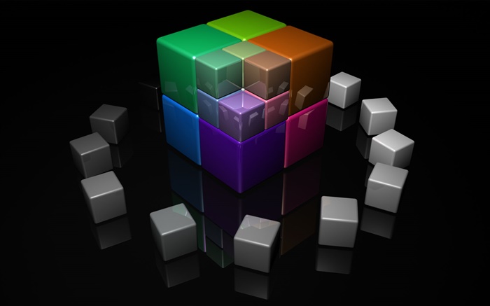 Colorful cube en 3D Fonds d'écran, image