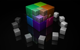 Colorful cube en 3D HD Fonds d'écran