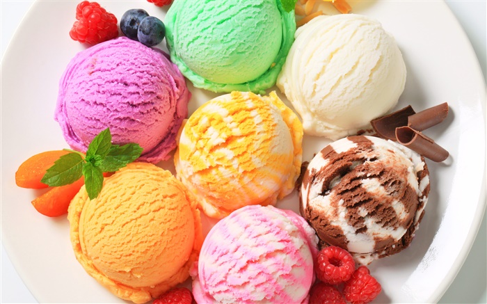 La crème glacée coloré, dessert Fonds d'écran, image