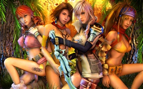Final Fantasy XIII, quatre filles HD Fonds d'écran