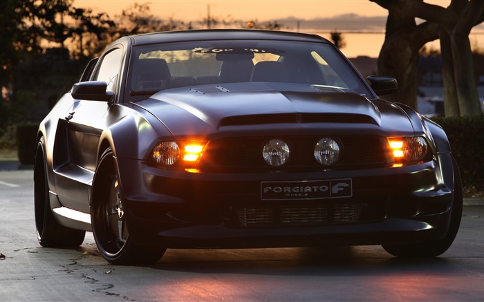 Ford Mustang GT Forgiato voiture noire Fonds d'écran, image