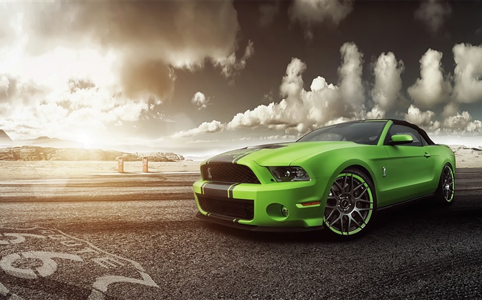 Ford Mustang Shelby GT500 supercar verte Fonds d'écran, image