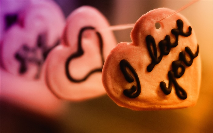 Je t'aime, l'amour de biscuits coeurs Fonds d'écran, image