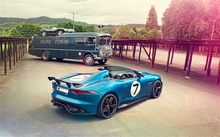 Jaguar Project 7 Concept voiture bleue Fonds d'écran, image