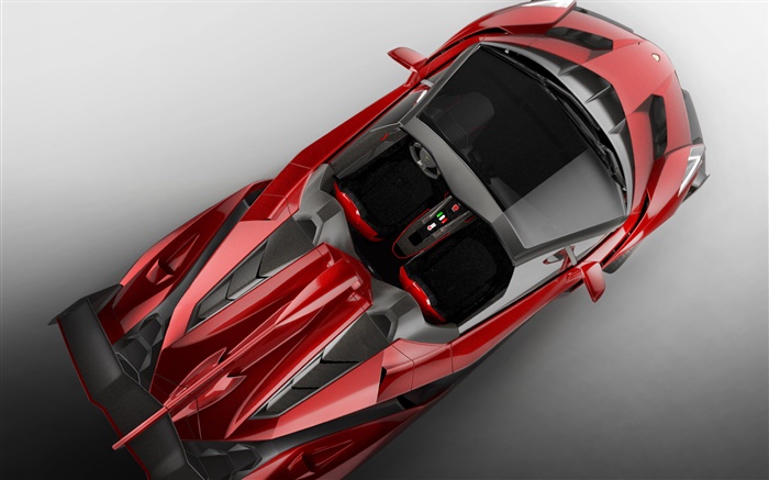 Lamborghini Veneno Roadster supercar rouge top view Fonds d'écran, image