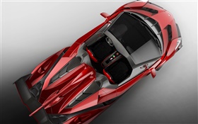 Lamborghini Veneno Roadster supercar rouge top view