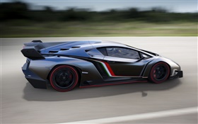 Lamborghini Veneno vitesse de supercar bleu HD Fonds d'écran