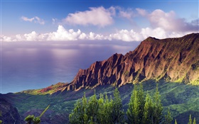 Na Pali Coast State Park coucher de soleil à Hawaï HD Fonds d'écran