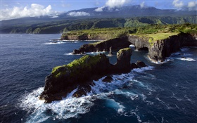 Côte rocheuse, Océan Pacifique, Maui, Hawaii HD Fonds d'écran