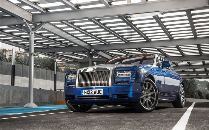 Rolls-Royce Motor Cars, bleu arrêt de voiture Fonds d'écran, image