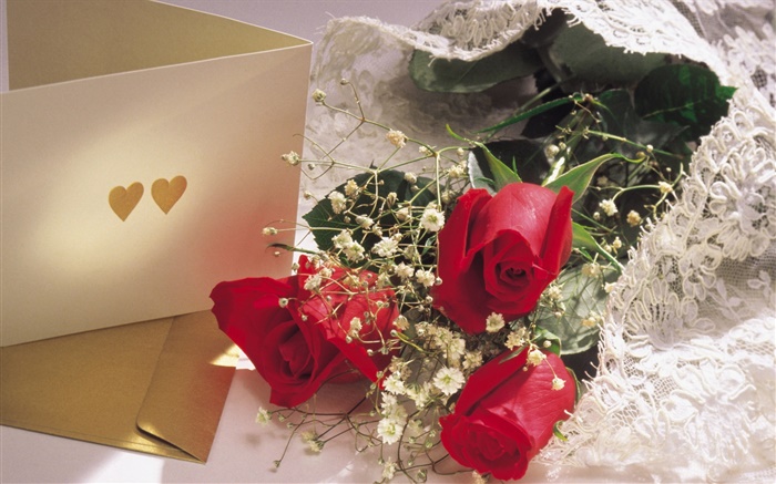 Les fleurs Saint Valentin, des roses rouges Fonds d'écran, image