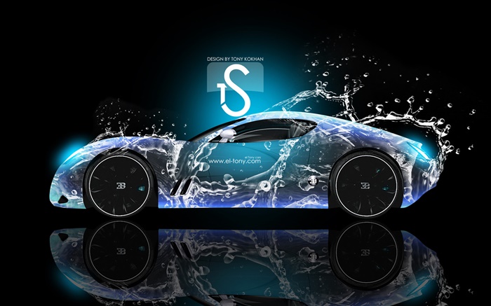 Voiture les projections d'eau, Bugatti, le design créatif Fonds d'écran, image