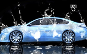 Voiture les projections d'eau, la conception créative, Nissan HD Fonds d'écran