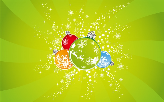 Boules de Noël, fond vert Fonds d'écran, image