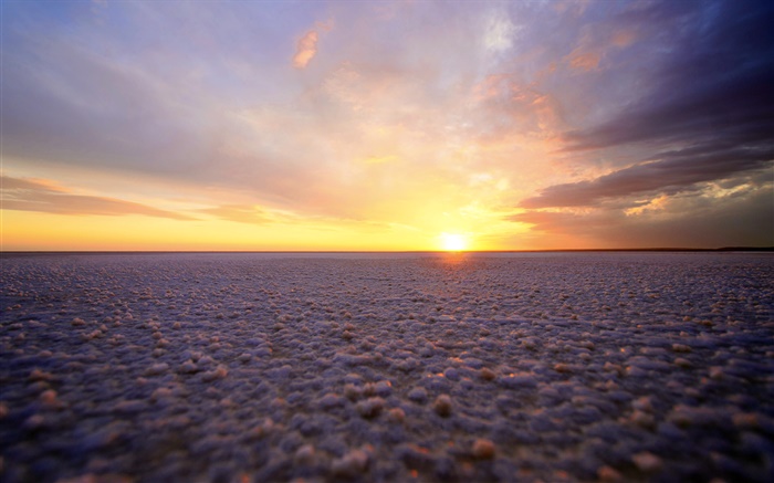 Mer Morte, coucher de soleil, plage de sel Fonds d'écran, image