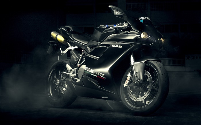 Ducati 848 Evo moto noire Fonds d'écran, image