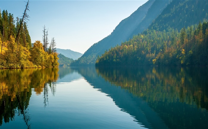 Echo Lake, Monashee, Colombie Britannique, Canada, réflexion de l'eau Fonds d'écran, image
