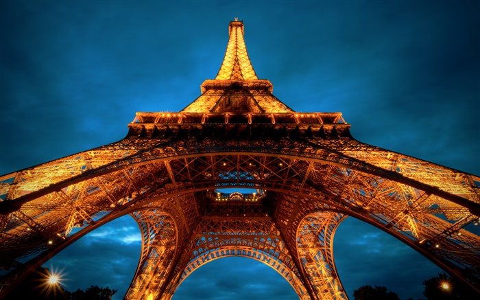 Tour Eiffel, la nuit, Paris Fonds d'écran, image