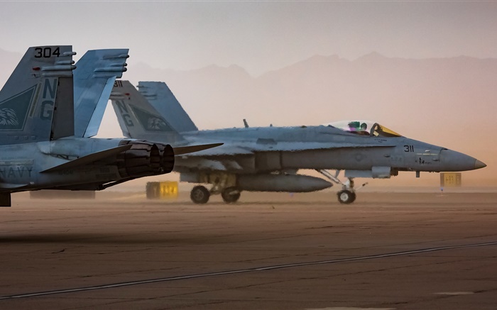 FA-18 Hornet, avions, aéroport, air chaud Fonds d'écran, image