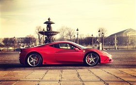 Ferrari 458 supercar rouge vue de côté HD Fonds d'écran