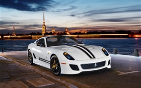 Ferrari 599 GTO voiture de sport blanches HD Fonds d'écran