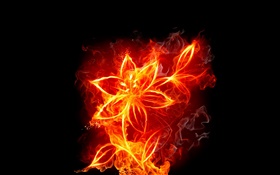 Fleur avec le feu, la conception créative