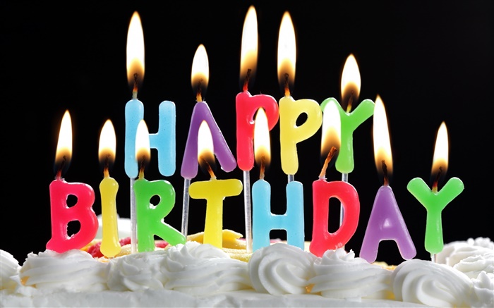 Joyeux anniversaire, gâteau, bougies Fonds d'écran, image