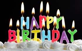 Joyeux anniversaire, gâteau, bougies HD Fonds d'écran