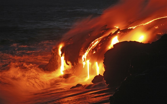 Kilauea coulée de lave, Hawaii Fonds d'écran, image