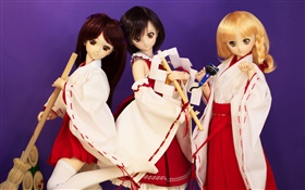 Kimono filles, de style japonais, poupée HD Fonds d'écran