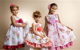 Trois belles mignonnes petites filles HD Fonds d'écran