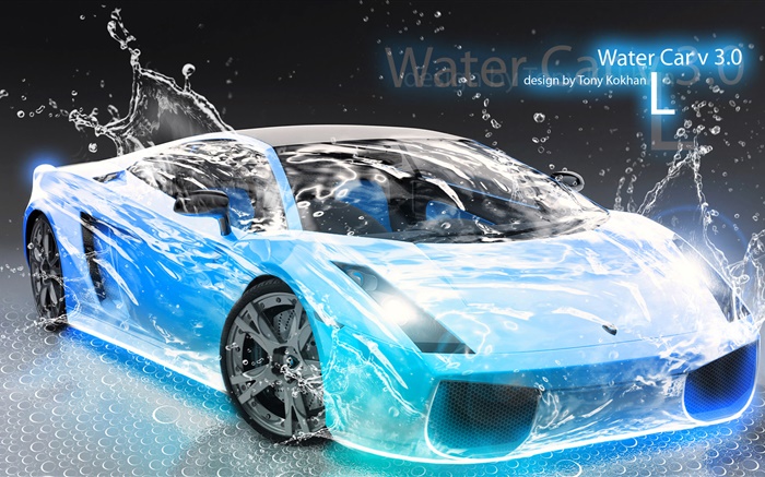 Voiture les projections d'eau, Lamborghini, le design créatif Fonds d'écran, image