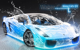 Voiture les projections d'eau, Lamborghini, le design créatif HD Fonds d'écran
