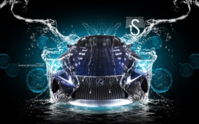 Voiture les projections d'eau, Lexus, vue de face, le design créatif HD Fonds d'écran