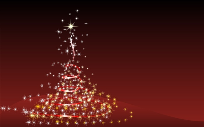 Thème de Noël, la conception créative, arbre, étoiles, le style rouge Fonds d'écran, image