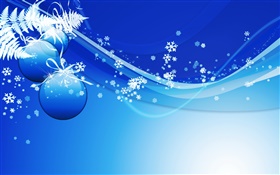 Noël photos, balles, bleu de style sur le thème HD Fonds d'écran