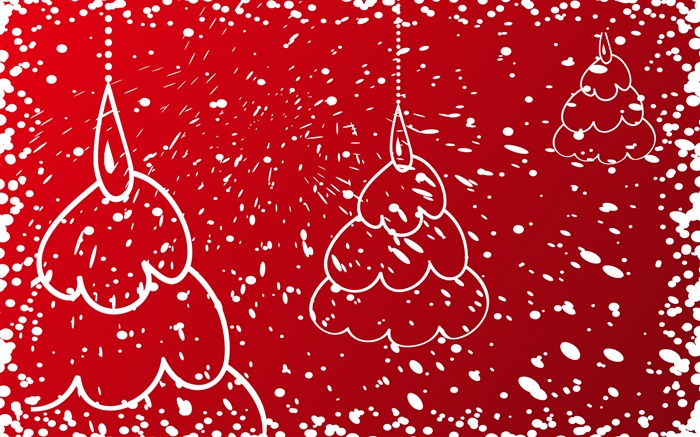 Arbres de Noël, fond rouge Fonds d'écran, image