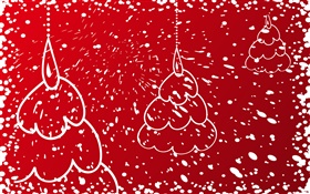 Arbres de Noël, fond rouge HD Fonds d'écran