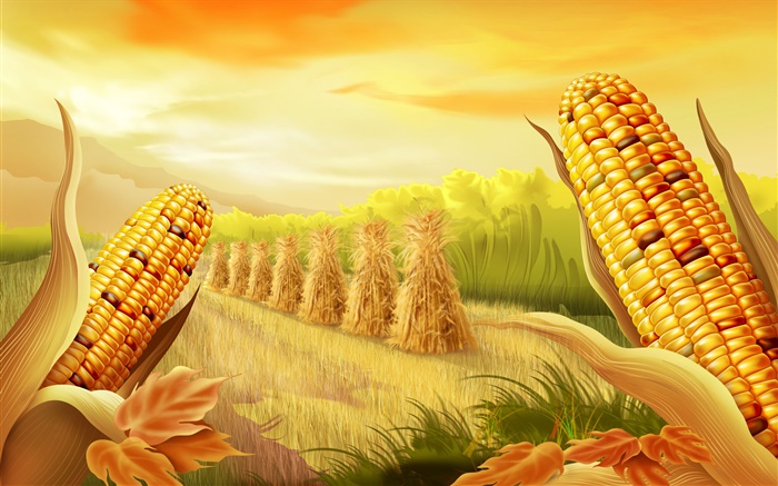 Les champs de maïs, des peintures d'art Fonds d'écran, image