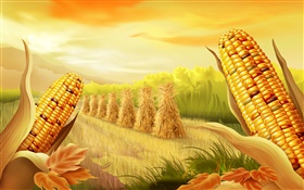 Les champs de maïs, des peintures d'art HD Fonds d'écran