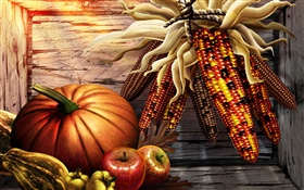 Citrouille, maïs, poivrons, pommes, Thanksgiving HD Fonds d'écran