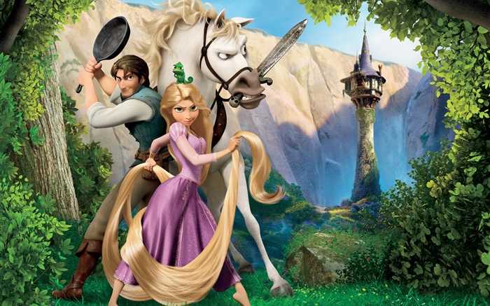 Tangled, film de Disney, cheval, princesse Fonds d'écran, image