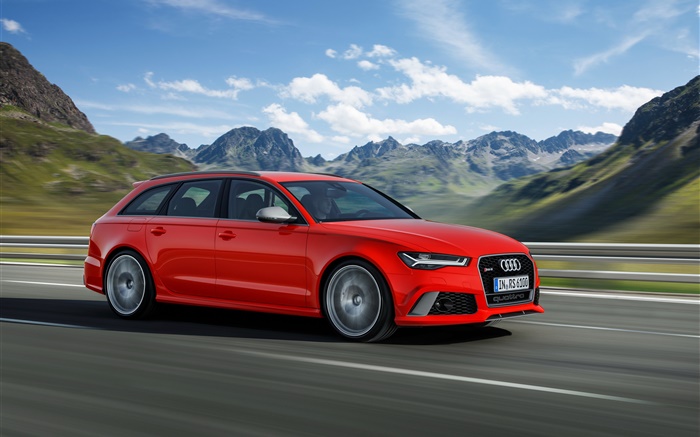 Audi RS 6 rouge vitesse de supercar Fonds d'écran, image