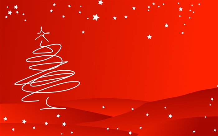 Thème de Noël, style simple, arbre, fond rouge Fonds d'écran, image