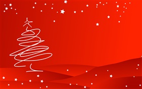 Thème de Noël, style simple, arbre, fond rouge