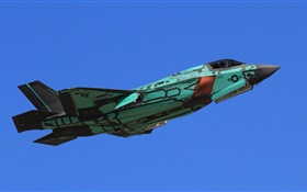 Vol de combat F-35A Lightning II dans le ciel HD Fonds d'écran