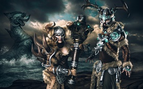 Guild Wars, les Vikings, les femmes et les hommes HD Fonds d'écran