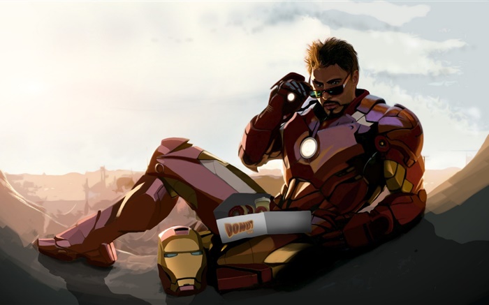 Iron Man, Tony Stark, Robert Downey Jr, le dessin d'art Fonds d'écran, image